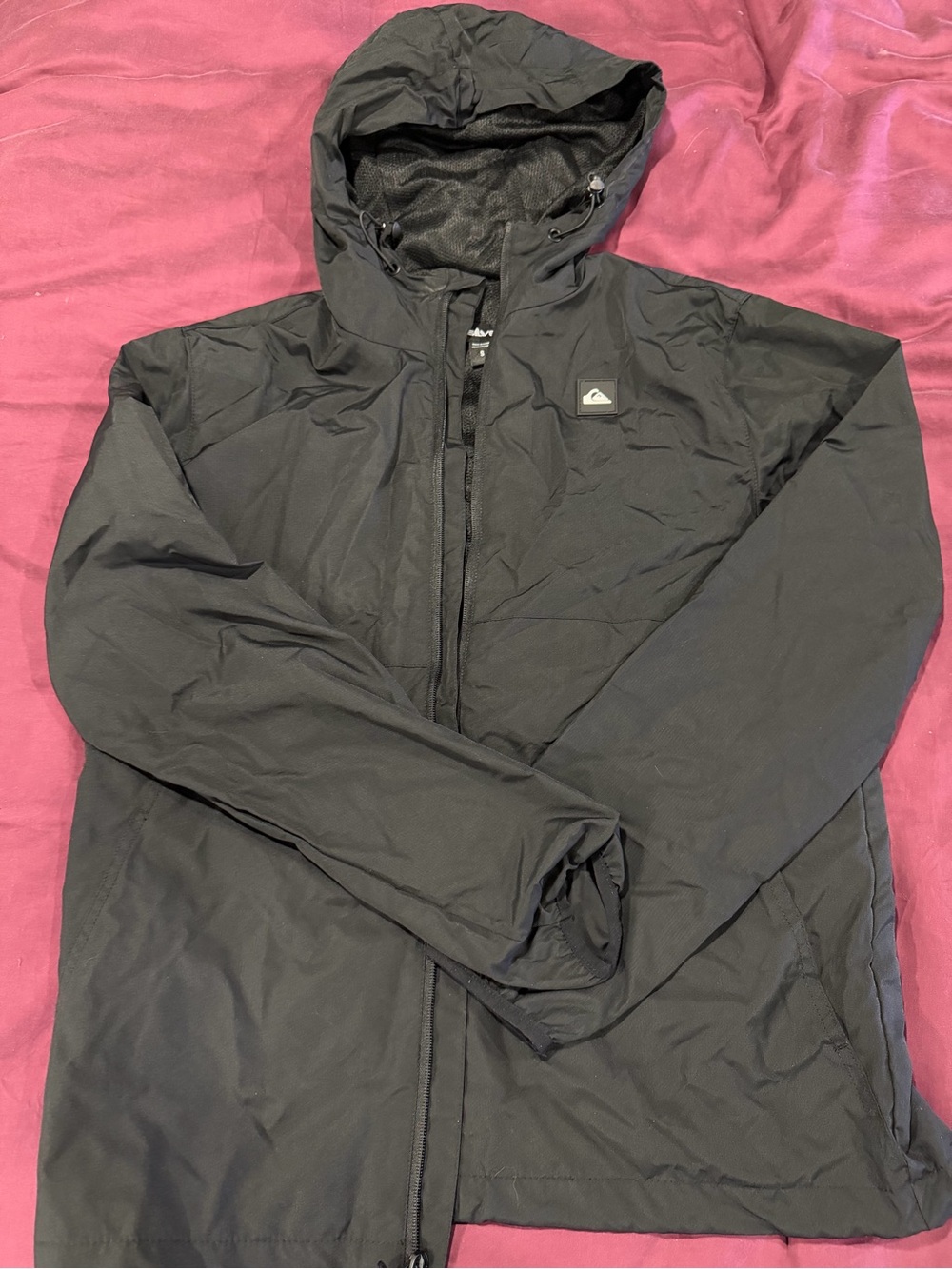 Quiksilver Men’s Black Hooded Windbreaker Jacket